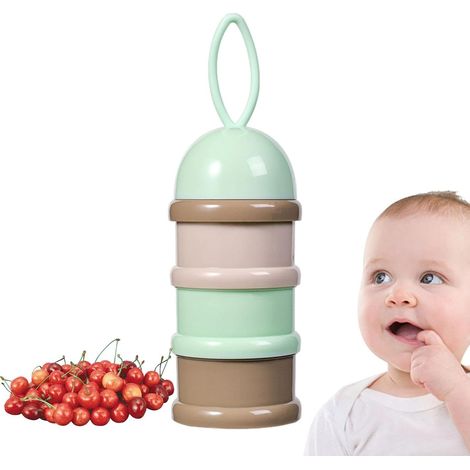 Contenedor para leche en polvo - Caja apilable de 3 capas para fórmula, frasco compacto y desmontable Dispensador reutilizable de grado alimenticio, soporte portátil para leche en polvo para bebés (1/5)