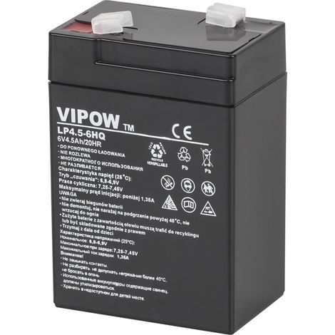 Batería de gel Vipow de 6 V/4,5 Ah de alta calidad (1/5)