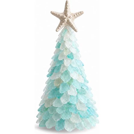 Sapin de Noël DIY en Verre de Mer 15 cm, Kit de Loisirs Créatifs Décoration de Table, Cadeau Original pour Noël(D) (1/5)