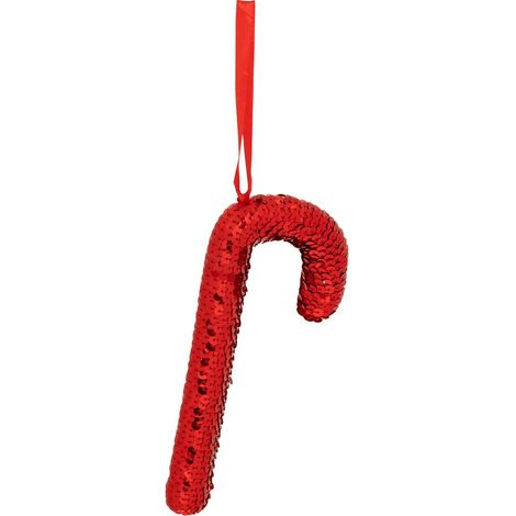 Soggetto orzo zucchero paillettes polistirolo h.20cm rosso - Feeric lights & christmas (1/2)