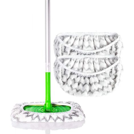 (Set di 2) Set di spazzole piatte per aspirapolvere robot Swiffer, per uso a secco e a umido, accessori per la testina della spazzola, panno per la pulizia (1/5)