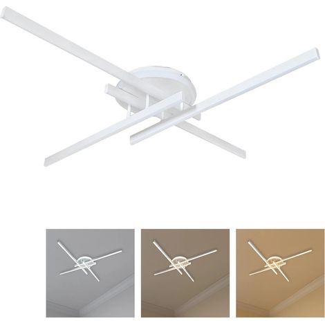 Lampadario LED 48 W a Croce Dimmerabile 3 CCT – Bianco/Nero Bianco