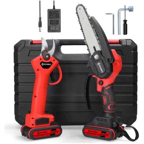 6 Inch Mini Battery Chainsaw, Brushless Cordless Electric Chainsaw with 2 2.0Ah Batteries, Chain, 5m/s Chain Speed for Wood Cutting, Pruning Garden (1/5)