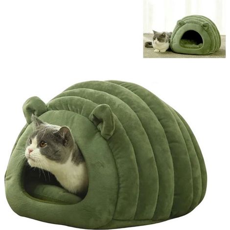 Nido para dormir para mascotas, cueva para gatos, tamaño pequeño 403535 cm, perros, ratones y erizos duerman en otoño e invierno, marrón (1/5)