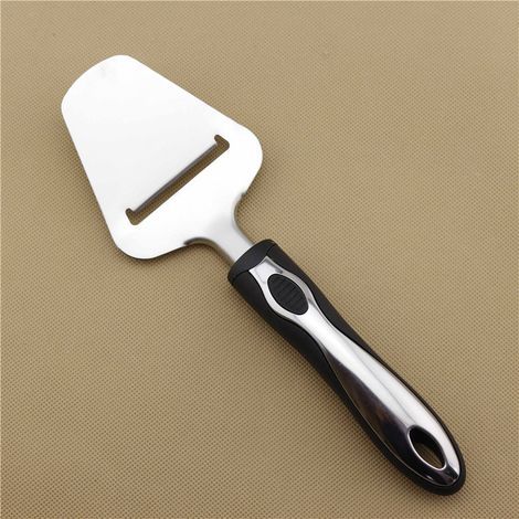 Trancheuse à fromage en acier inoxydable, outil multifonction de cuisine, pelle à pizza noire, accessoire pratique pour la préparation culinaire