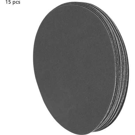 Ortviai Papier abrasif rond 5 pouces (125 mm) – 15 pièces, grain 180/400/1500/5000/10000, fibre végétale, usage sec ou humide (1/5)