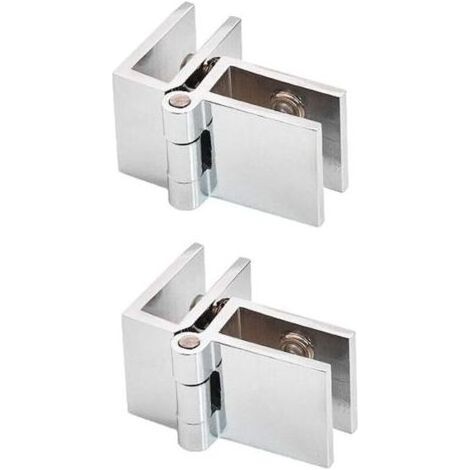 2 piezas de escuadras angulares de 90° para puertas de vidrio, no requieren perforación, compatibles con vidrio de 5 a 8 mm de espesor, bisagras para puertas de vidrio (1/4)