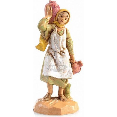 PASTORELLA CON BROCCHE 6,5CM IN RESINA (F-224)