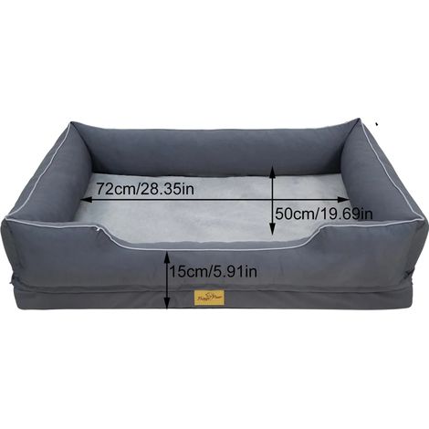 Hundebett, Orthopädische Unterstützung, Wasserdichte Beschichtung, L Grau (1/2)