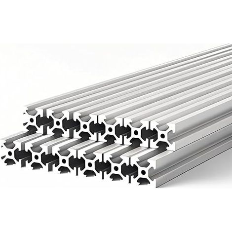 12 Pièce Profilés en Aluminium 20 x 20 mm 300 mm, Rainure de 6 mm, Profilé de Construction Rail Anodisé, pour Imprimante 3D, Machine de Gravure CNC (1/5)
