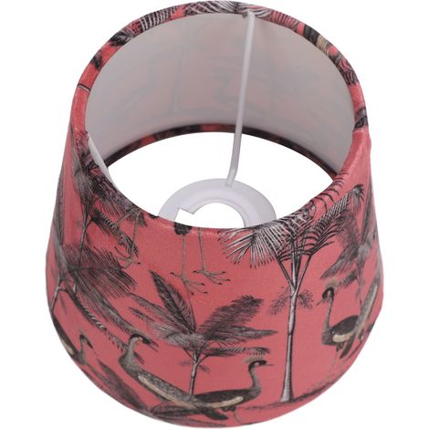 Abat-jour velours conique décoratif raffiné moderne minimaliste compatible E27 E14 motif paon (1/5)