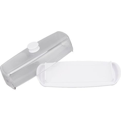 Boîte à beurre en plastique grande capacité, compacte, avec couvercle et couteau, idéale pour la cuisine et le réfrigérateur. Couvercle transparent.