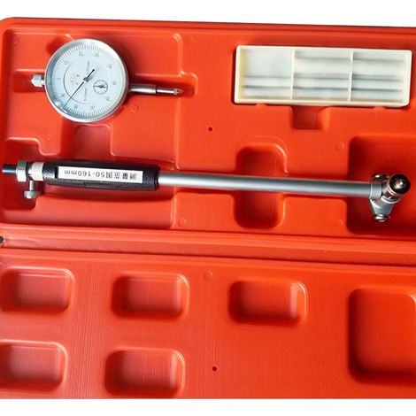 Comparateur d'alésage à cadran 50-160 mm, échelle de 0,01 mm, outil de mesure de précision pour moteurs et cylindres. (1/5)