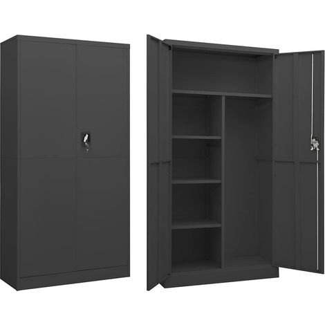 vidaXL Armario de taquilla de acero gris antracita 90x40x180 cm (1/5)
