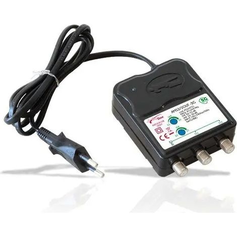 1BLISTER AMPLIFICATORE REGOLABILE RETRO TV UHF+VHF 25dB - 2 out attacco F