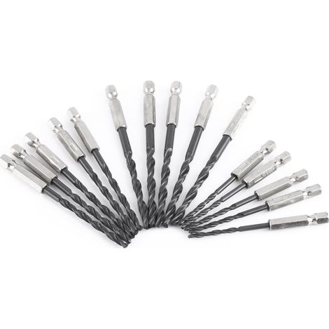 15 pièces Mèches HSS à Queue Hexagonale 3/4/5mm pour Perceuse Bois et Métal (1/5)