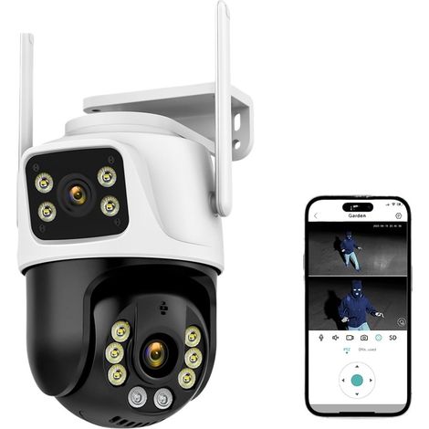Caméra de sécurité à Domicile Caméra Double écran, étanche, Protection de sécurité, 8MP, 4K, sans Fil, détection Humaine extérieure, Surveillance vidéo(4K 8MP add 128G) (1/5)