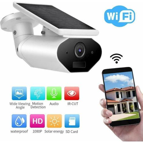 WIRELESS TELECAMERA IP WIFI PANNELLO SOLARE ESTERNO 1080P SICUREZZA CAMERA AUDIO (1/5)