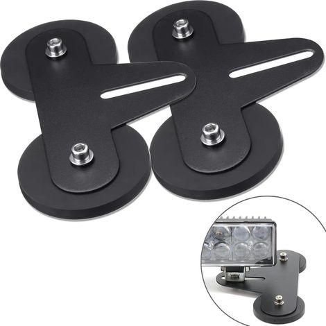 2 pièces Support de montage de barre lumineuse LED à base magnétique, Support ventouse puissant, Convient pour voiture véhicule tout-terrain phare de camion barre lumineuse de toit. (1/5)