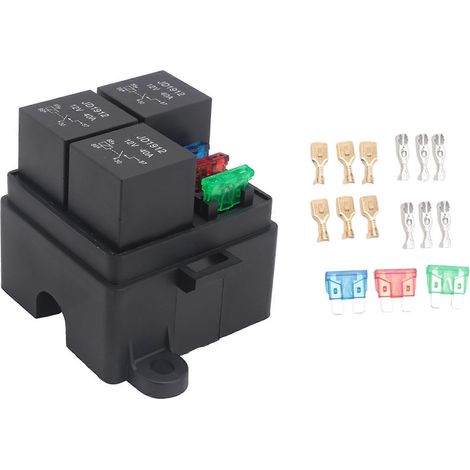 Porte-fusible 3 voies 4 broches, porte-relais, circuit standard ATO, porte-fusible à lame 12 V 40 A (1/5)