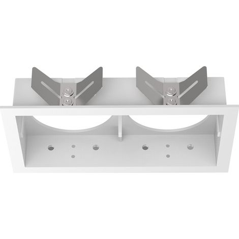 Cornice Rettangolare Doppia A Incasso Contemporanea Bento Metallo Bianco (1/2)