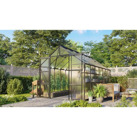 Vitavia Gewächshaus "Jamaika" inkl. Ready2Grow Zubehör-Set, schwarz, 11,5 m², 6 mm HKP (1/3)