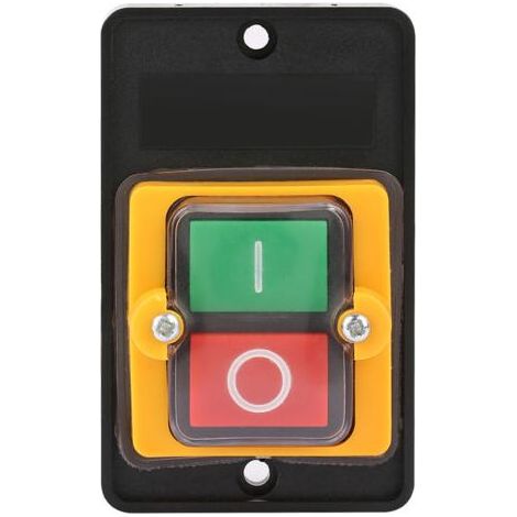 1 x Commutateur bouton-poussoir MARCHE/ARRÊT, 10A, 220V/380V AC, IP65, pour machines textiles et équipements mécaniques (1/5)