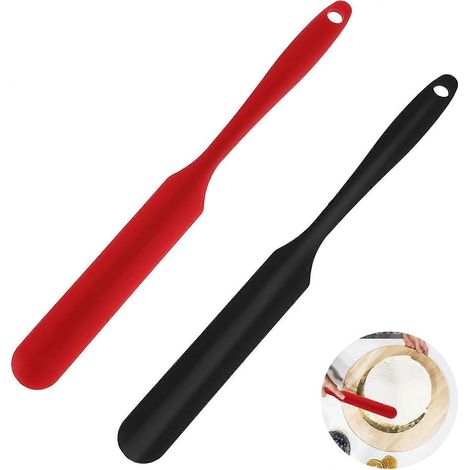 2er-Pack Silikon-Glasspatel von Mabor mit langem Griff, geeignet zum Backen und Kochen, antihaftbeschichtet, hitzebeständig, für Gläser und Mixer (1/4)