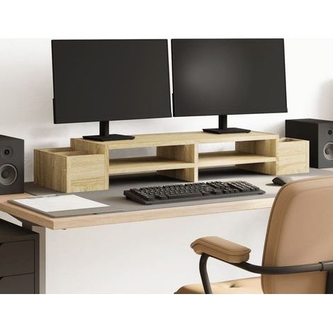 Support de moniteur avec rangement chêne sonoma bois ingénierie (1/5)