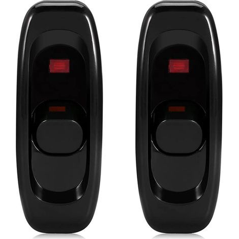 (Noir) 2pcs Interrupteur Lampe de Chevet Interrupteur avec Voyant Lnline Interrupteur pour Petit Appareil ou Lampe (1/5)