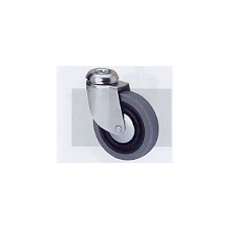 rueda giratora agujero m10 20bh80cp-pgi poliamix-goma gris eje liso (1/4)