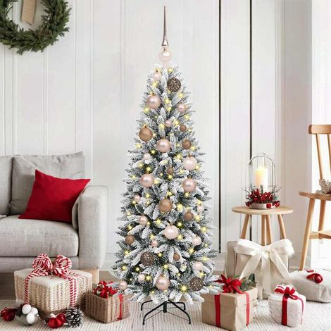 Sapin de Noël Artificiel Blanc 120 cm, Décoration de Noël (1/5)