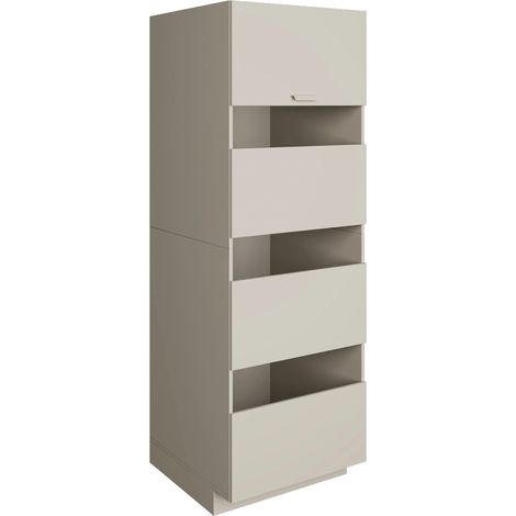 Selsey Holv – Badezimmer-Hochschrank stehend 68 cm, 4 Türen, Kaschmirgrau