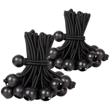 Tendeur Boule, Tendeur Elastique Noir, Tendeur Élastique pour Pavillon,Bâche,Camping,Tente,Rideaux Harnais d’Extension(30 Pièces Noir 300mm) (1/5)