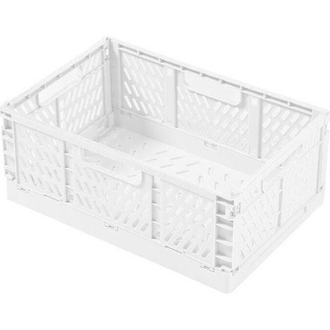 Lot de 1 boîtes de rangement pliables en plastique solides, panier pliable en plastique, panier de rangement pliable, panier en plastique, chambre à coucher, bureau (2214.88.7cm) (1/5)