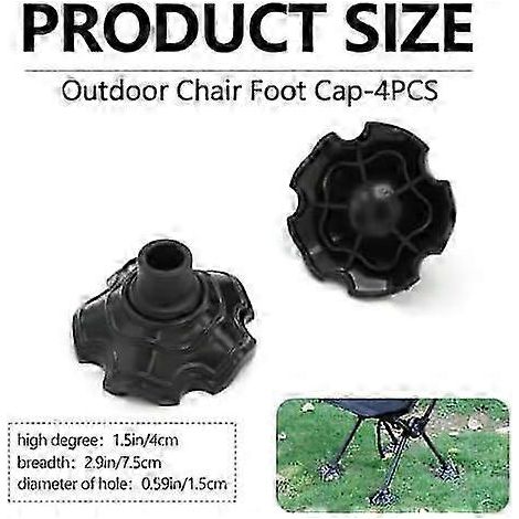 Ensemble de 4 protections pour pieds de chaise, pieds de chaise de camping, protections de sol antidérapantes, accessoires pour pieds de table et de chaise de camping (15 mm) 2025 (1/5)
