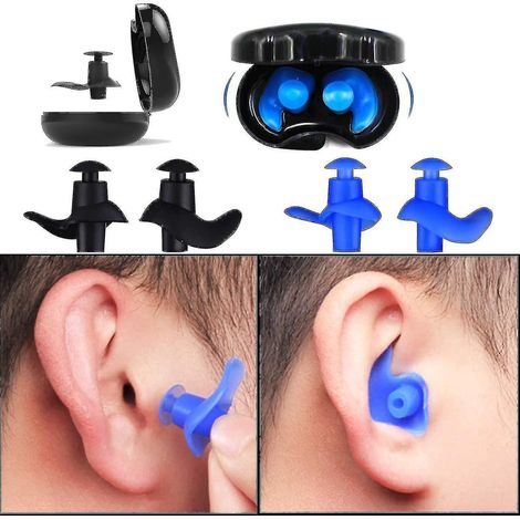 Bouchons d'oreilles pour enfants nageurs, bouchons d'oreilles en silicone étanches et réutilisables pour la natation des enfants (1/3)