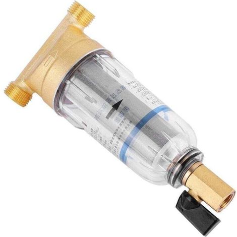 Prefiltro de agua - Prefiltro de agua doméstico reutilizable, sistema de filtración de sedimentos, limpieza por retrolavado, eliminación de óxido y sedimentos (tamaño