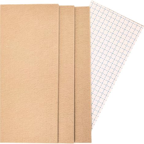 Lot de 4 grands patins en feutre autoadhésifs découpables - 13 x 30 cm - 4 mm d'épaisseur - Beige - Patins de chaise personnalisables pour éviter les rayures et les bruits sur les sols en bois dur (1/5)