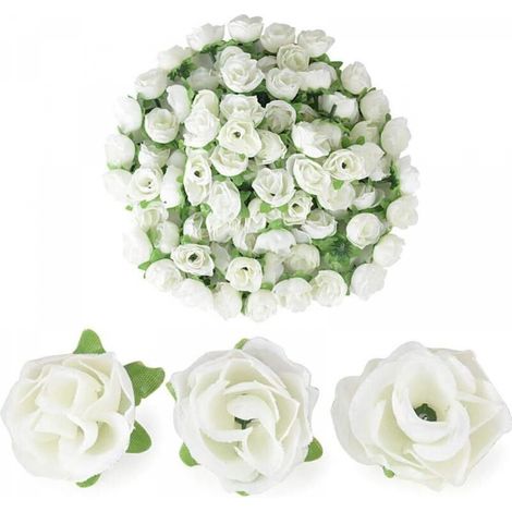 100 Pcs Fleurs De Rose Artificielles,En Mousse En Vrac Avec Tige Pour Bouquets De Mariage Centres De Table Bridal Shower Home Party DIY Décorations (1/5)