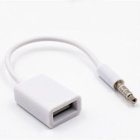 Jack 3.5 mm - 4 Pôles Mâle vers USB Femelle - AUX Câble Adaptateur Convertisseur De Câble Audio pour Appareils avec Prise Audio AUX (1/5)