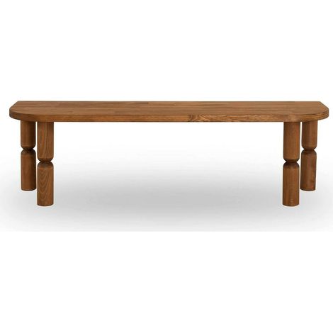 Dmora - Mobile porta TV Fengshen, Credenza da soggiorno, Armadio basso per TV, Base parete attrezzata, 140x35h40 cm, Quercia (1/5)