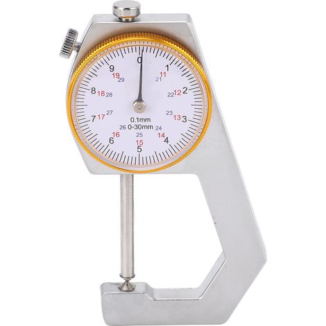 Outil de mesure d'épaisseur, comparateur à cadran rond, testeur portable, pied à coulisse, résolution 0,1 mm, plage de mesure 0-30 mm, extrémité pointue (1/5)