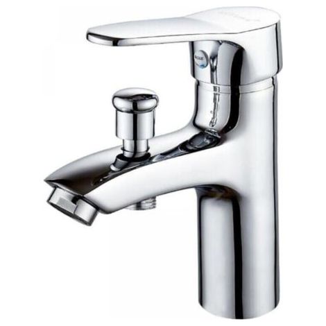 VURAHOME - Robinet baignoire robinet monotrou à double usage chaud et froid Alliage Mitigeur de douche, robinet salle bain douche Label (1/4)