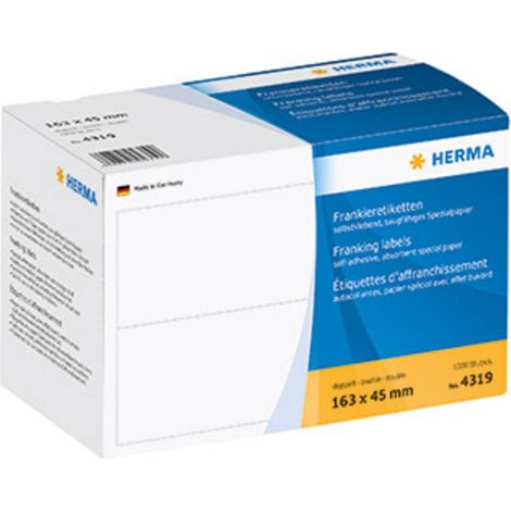 Herma 4319 Etichetta per affrancatura 163 x 45 mm Carta Bianco 1000 pz. A tenuta permanente Macchina affrancatrice (1/5)