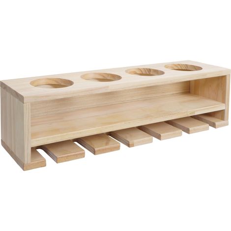Casiers à bouteilles HWC-P21, porte-verres/bouteilles Bar mural Casier pour 4 bouteilles/6 verres Bois Certifié MVG 12x4