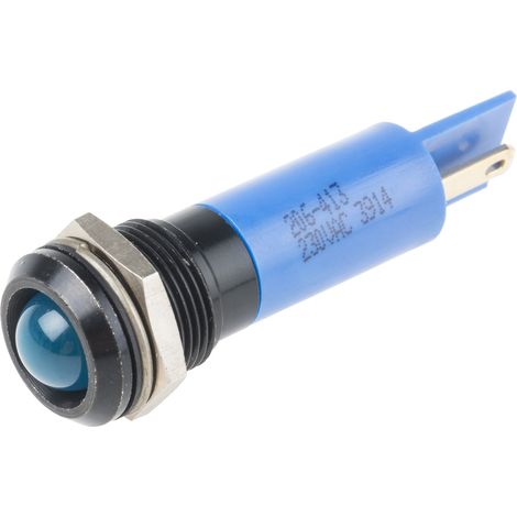 Voyant LED lumineux Bleu RS PRO, dia. 12mm, 230V c.a., IP67 ( Prix pour 1 )