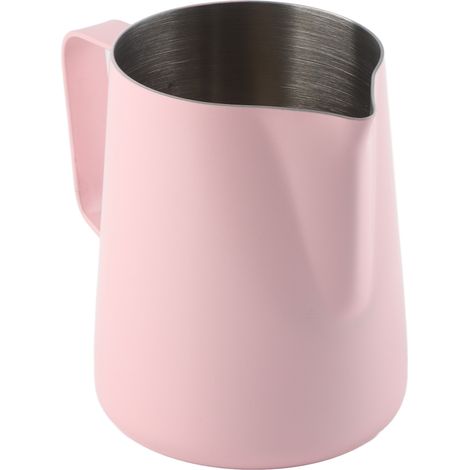 Kaffeekännchen aus Edelstahl für den Haushalt, ideal für Latte Art, 600 ml, Rosa (1/5)