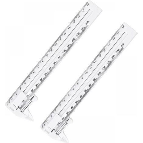 Pied à coulisse, 0-150 mm et 0-180 mm, micromètre à double échelle, pour le travail du bois, mesure du diamètre et de l'épaisseur, blanc 2 pièces (1/4)