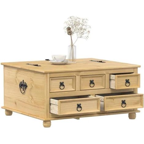 Truhe Corona 90x78x45 cm Massivholz Kiefer vidaXL